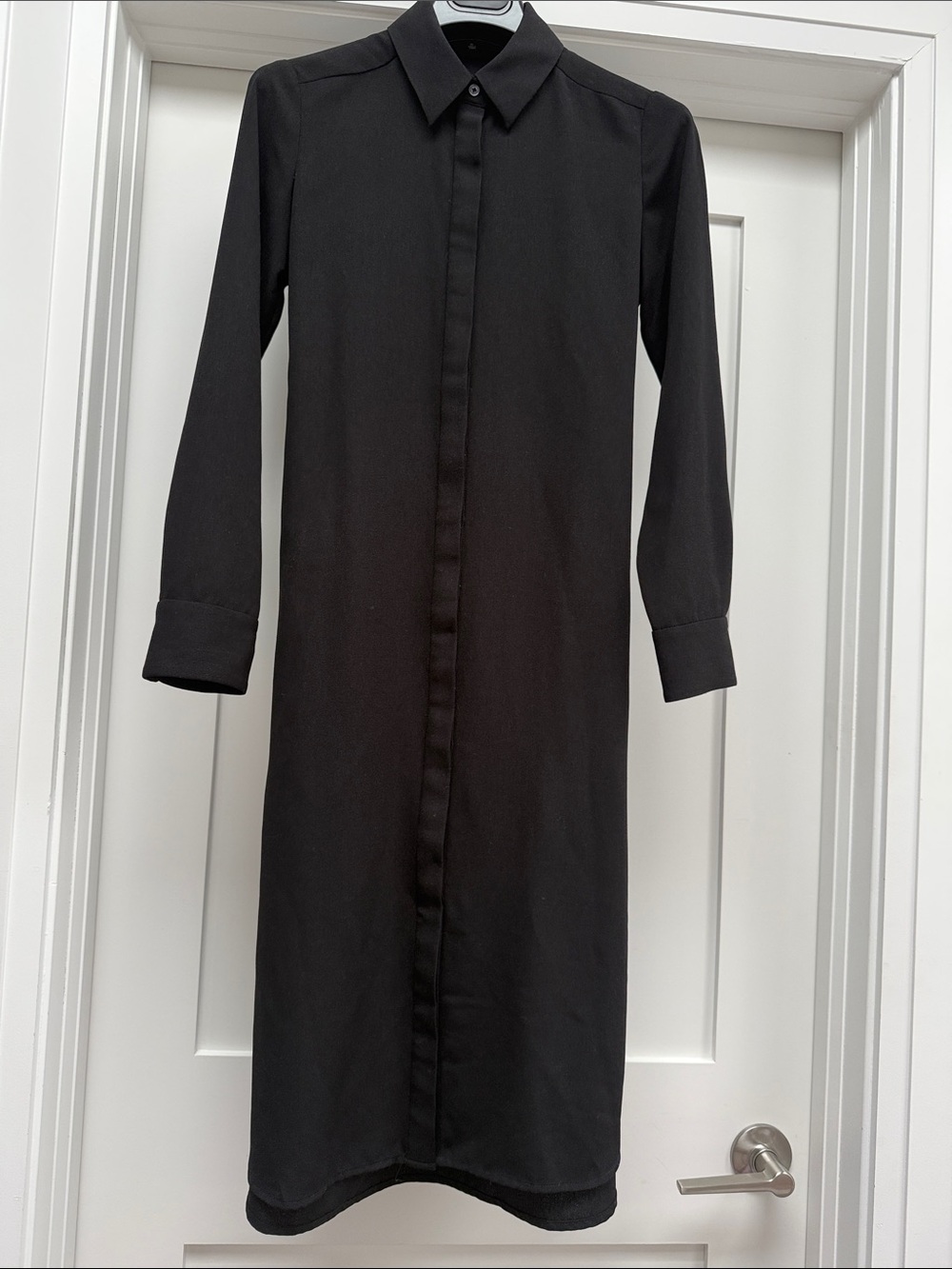 Babaton Black Long Sleeve Shirt Dress
